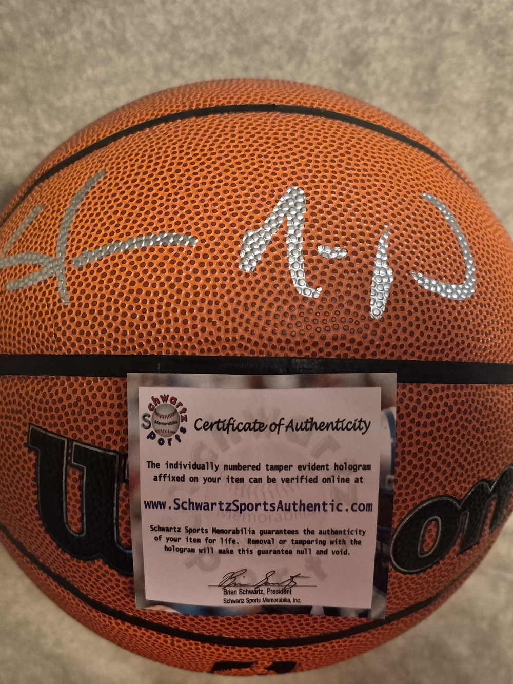 Shawn Kemp "REIGN MAN" Autographed Wilson Authentic NBA Basketball